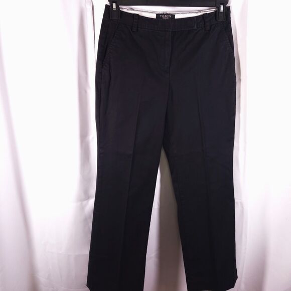 Talbots Womens 4P 30x27 Black Classic Office Heritage Chino Trousers Pants - Picture 1 of 7